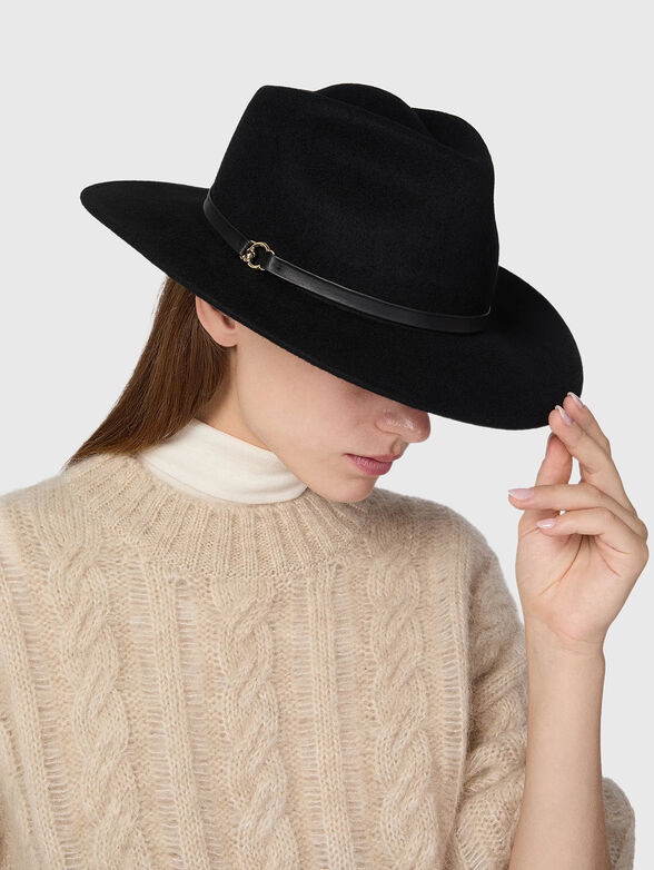 Wool and leather fedora hat in beige - 2