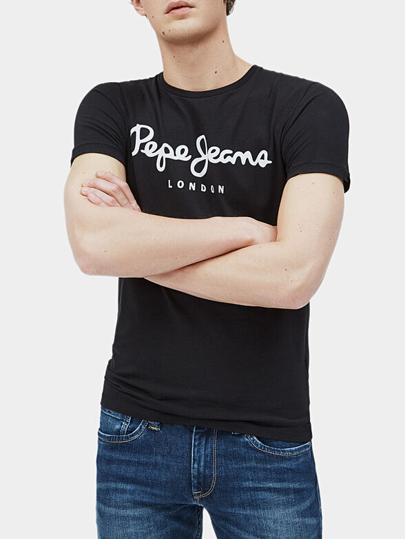 Black T-shirt with logo print - 5
