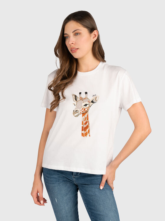 Тениска с апликирани кристали - 1