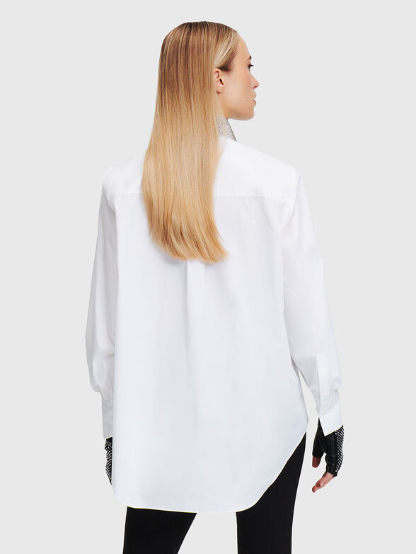 Shirt with rhinestones on the collar - 3