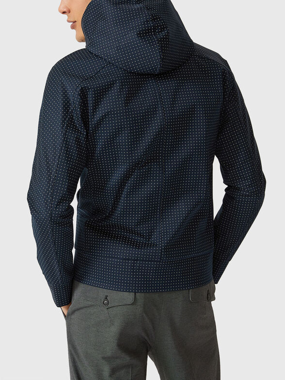 Hooded transitional jacket with micro print - 3