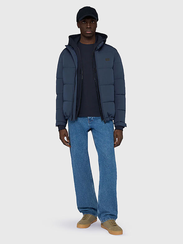 Cotton sweatshirt with hood and zip - 2