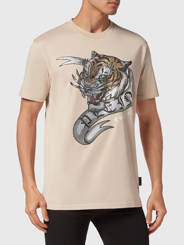 Crystal embellished T-shirt - 1