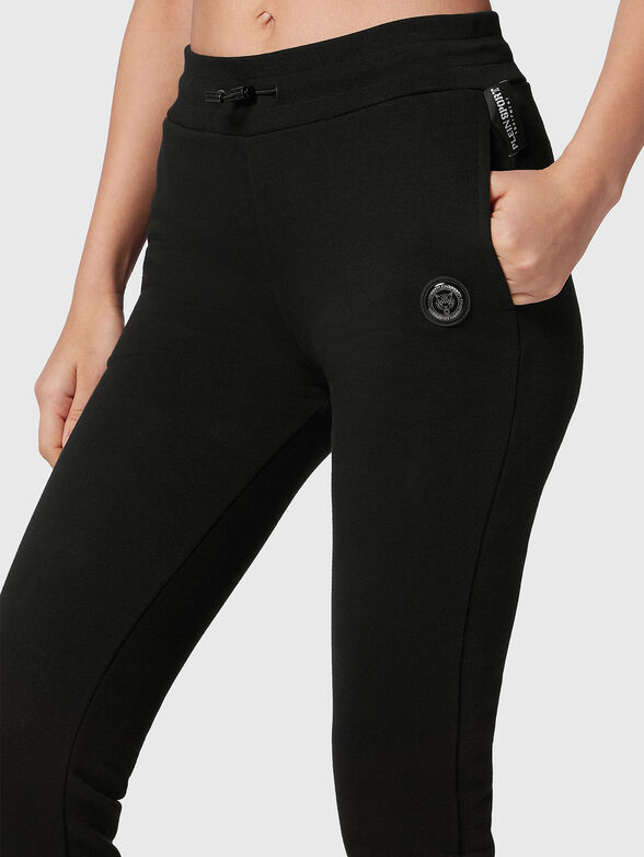 Logo detail jogging trousers in black  - 4
