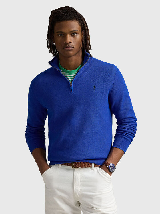 Памучен пуловер с лого - 1