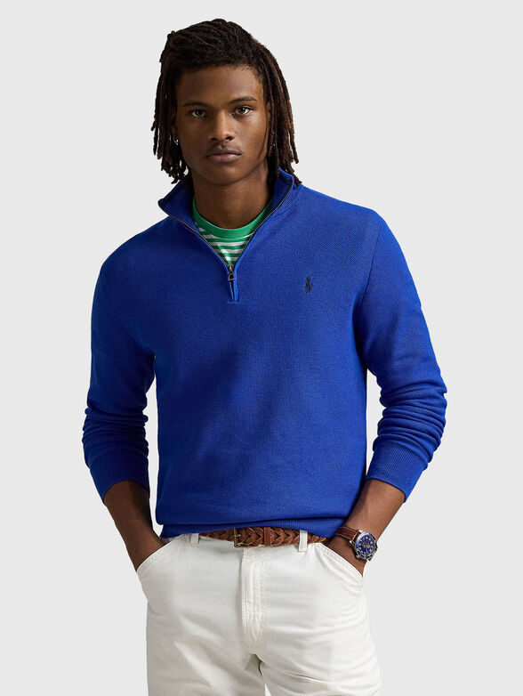 Cotton sweater with logo - 1