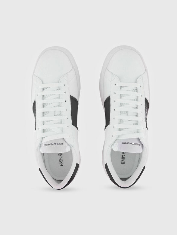 Leather sports shoes with logo - 6