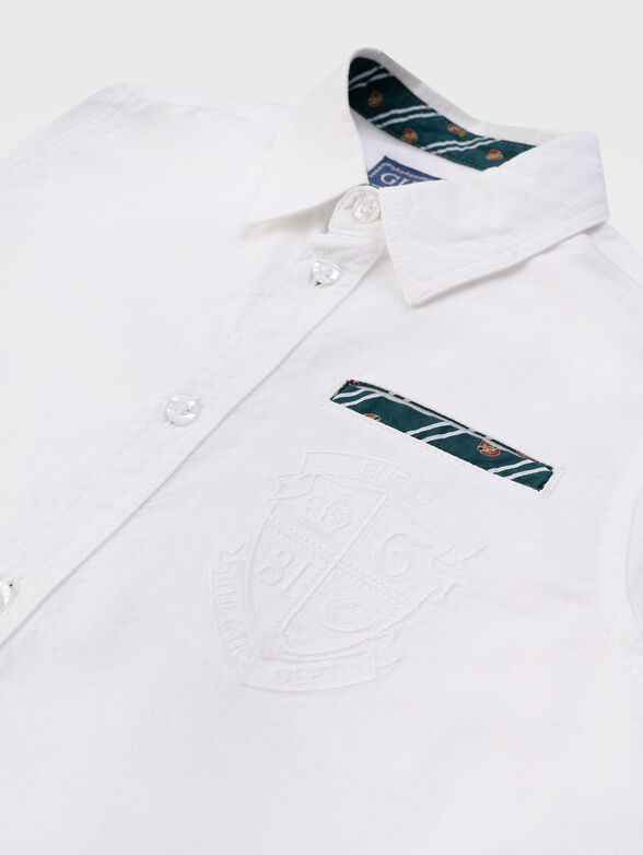 Embroidered oxford shirt in cotton - 3