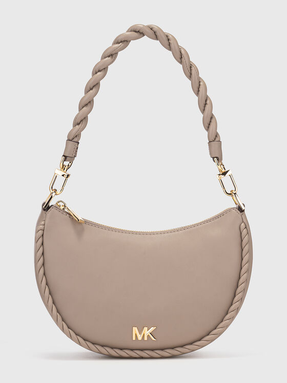 Leather bag with long strap and logo - 1