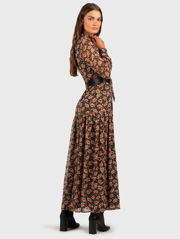 Dress with long sleeve and floral print - 2