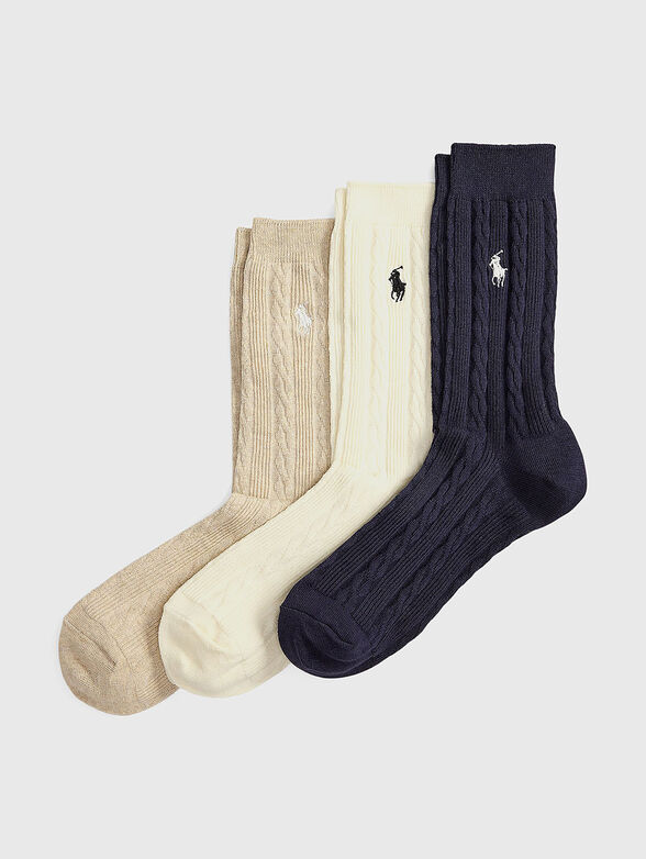 Set of three pairs of cotton socks - 1