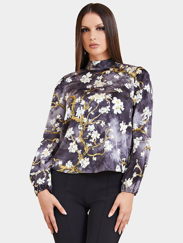 BLOSSOM black blouse with floral motifs - 1