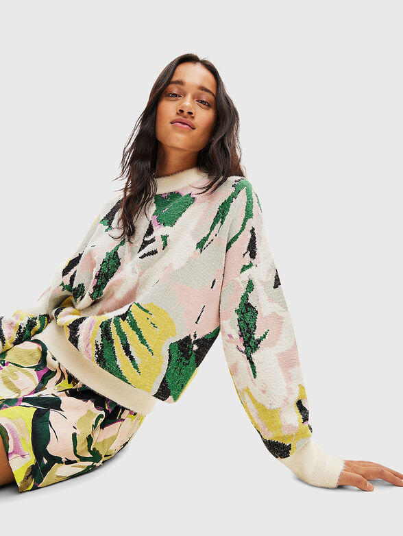 Sweater with multicolor print - 4