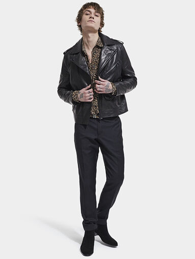 Black leather jacket - 4