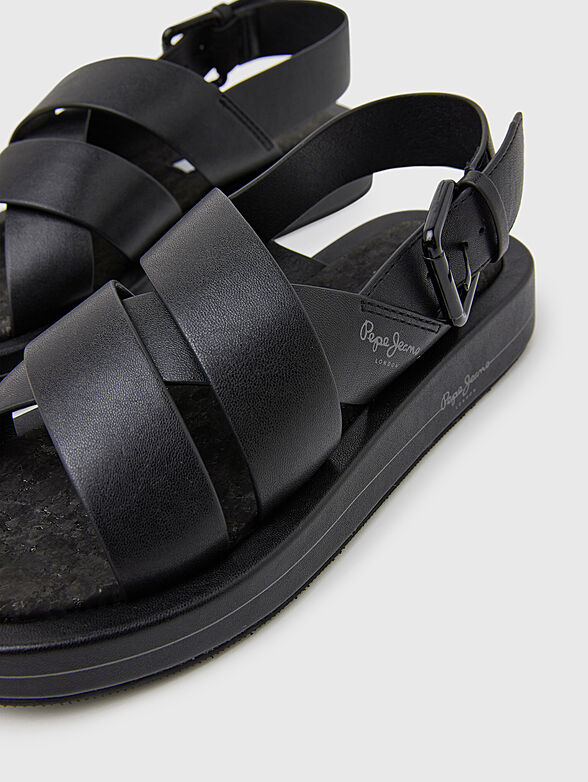 SUMMER BLOCK beige sandals in eco leather - 4
