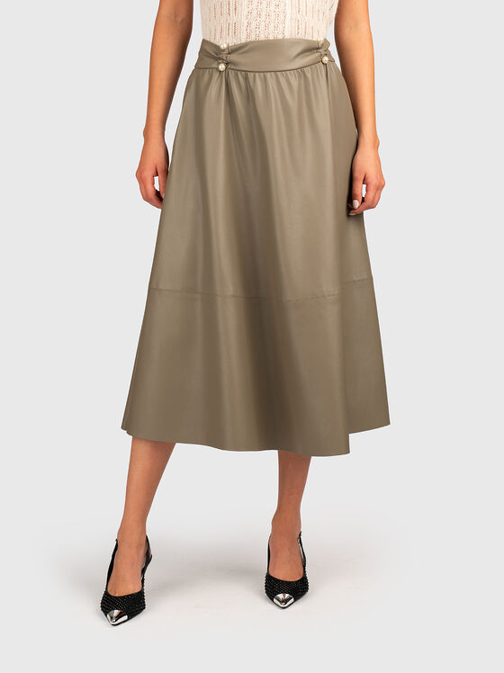 Faux leather midi skirt - 1