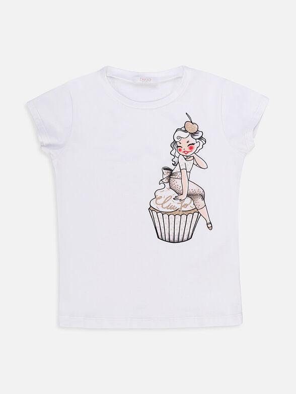 T-shirt with contrasting print - 1