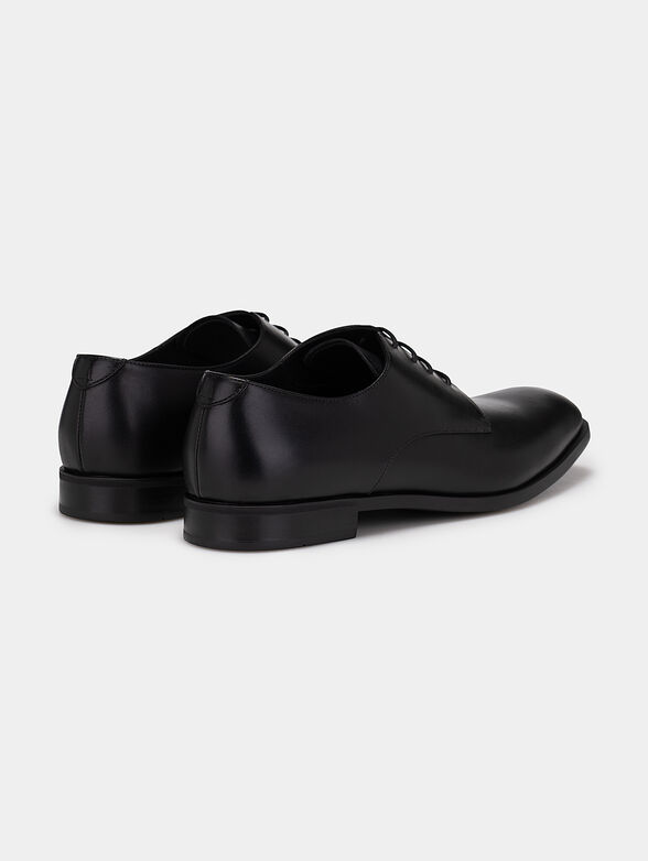 Derby leather shoes in black - 3