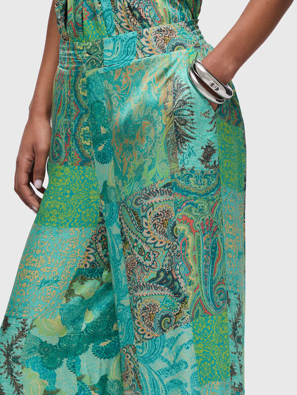 Satin pants with paisley print - 3