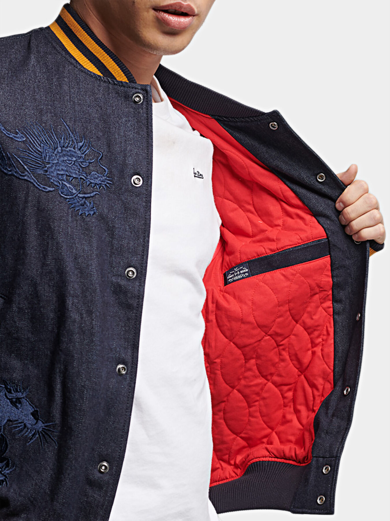 Бомбър яке VINTAGE INDIGO VARSITY на марката SUPERDRY