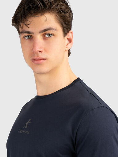 Dark blue cotton T-shirt - 5