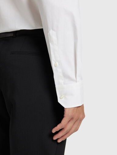 White cotton-blend shirt - 5