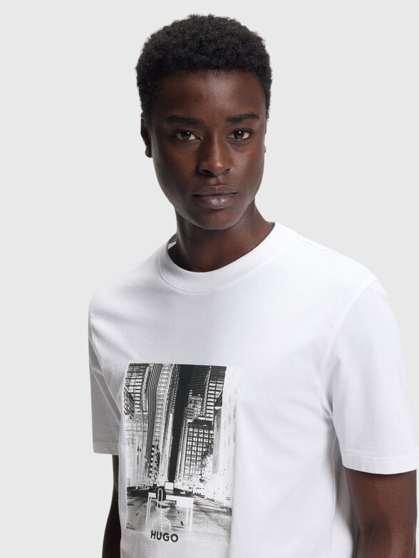 Cotton T-shirt with print - 4