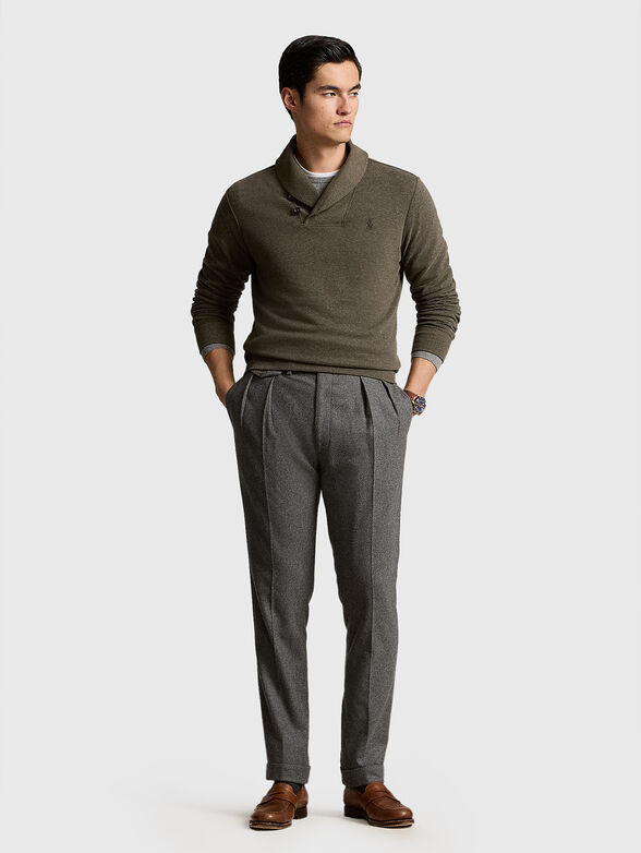 Sweater with embroidered logo in green - 2