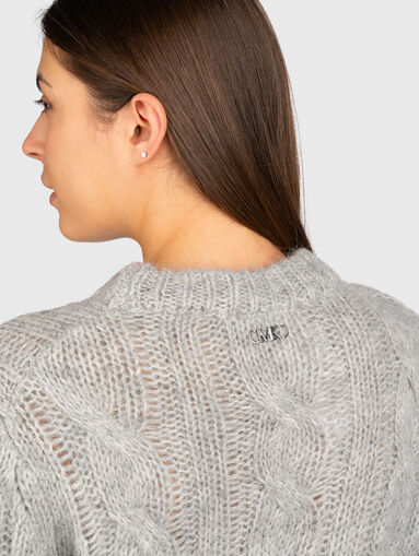 Wool blend dress with round neck - 3