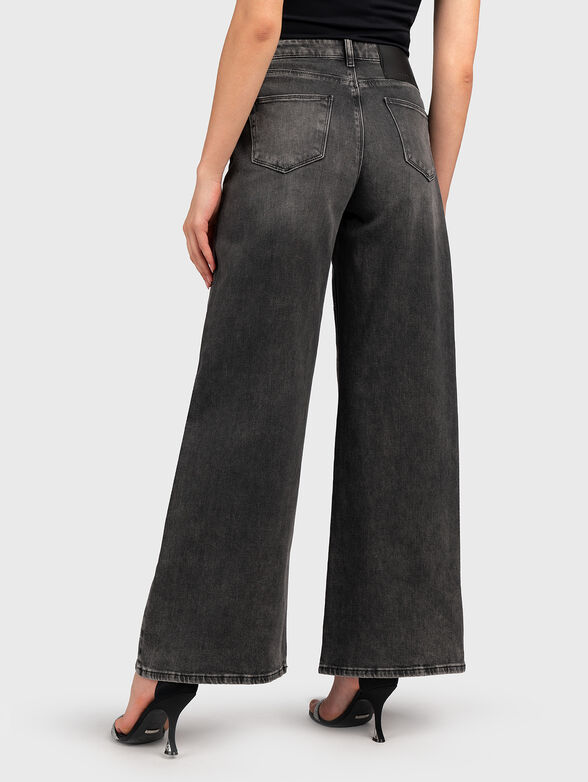 Jeans with monogram of appliqued rhinestones - 2