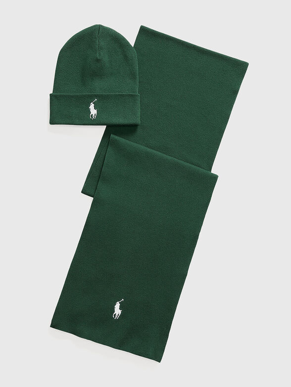 Logo scarf and hat set - 0