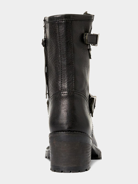 Leather boots with buckle straps - 3
