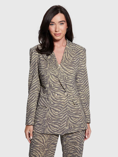ADRIANA jacket with animal print and glitter - 5