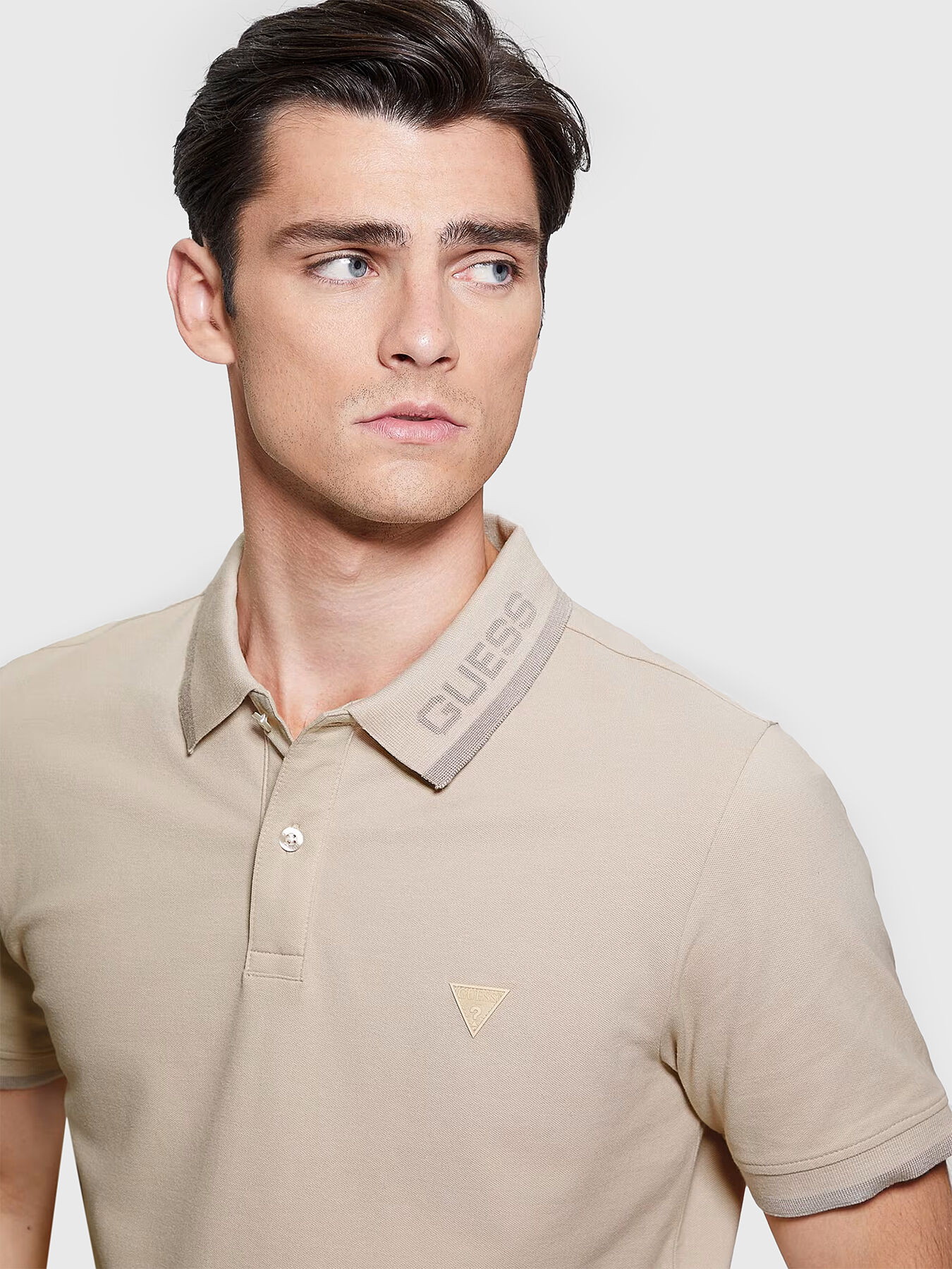 Polo shirt in beige color brand GUESS — Globalbrandsstore.com/en