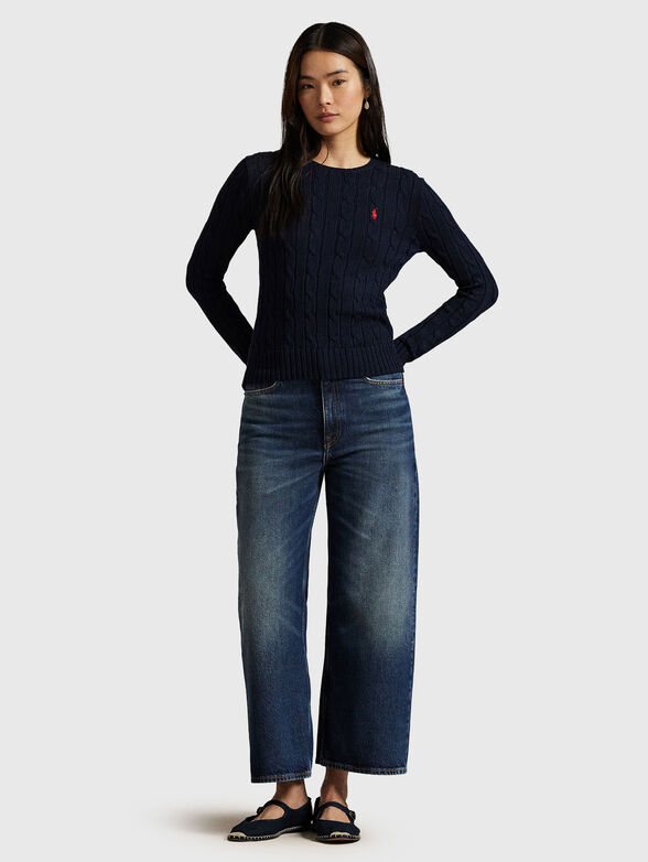 Cable knit cotton crew neck jumper - 2