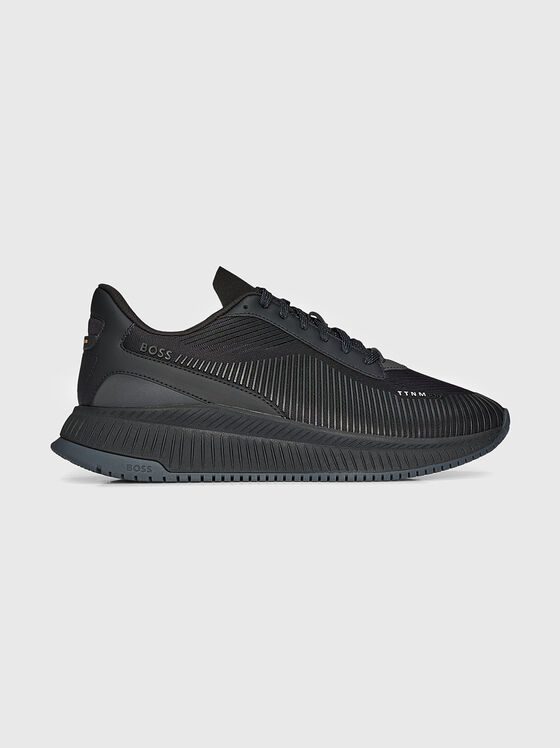 Черни спортни обувки с гумирани детайли - 1