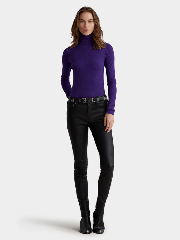 Turtleneck sweater in purple color - 4