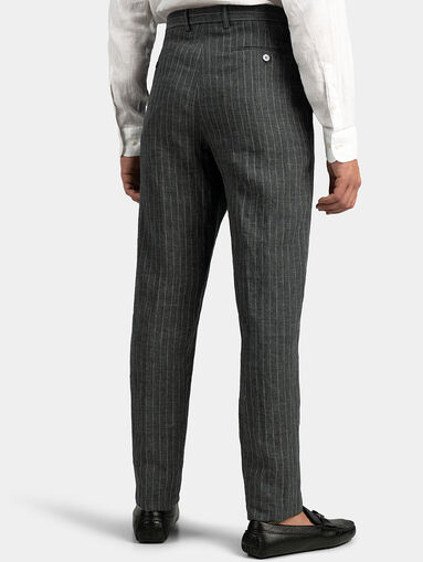 Grey linen trousers - 4