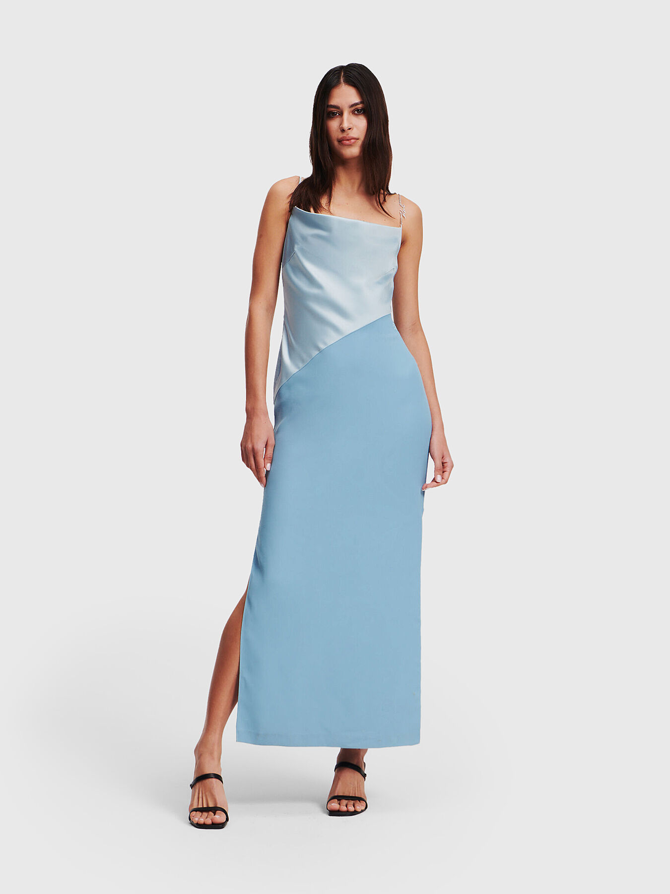 Maxi blue dress brand Karl Lagerfeld Globalbrandsstore en