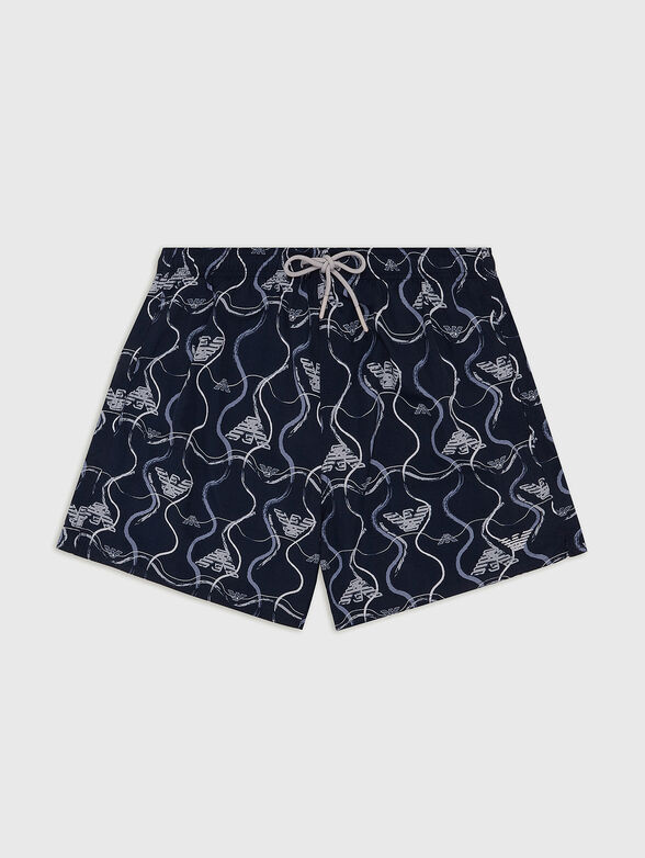 Beach shorts with monogram logo print - 1