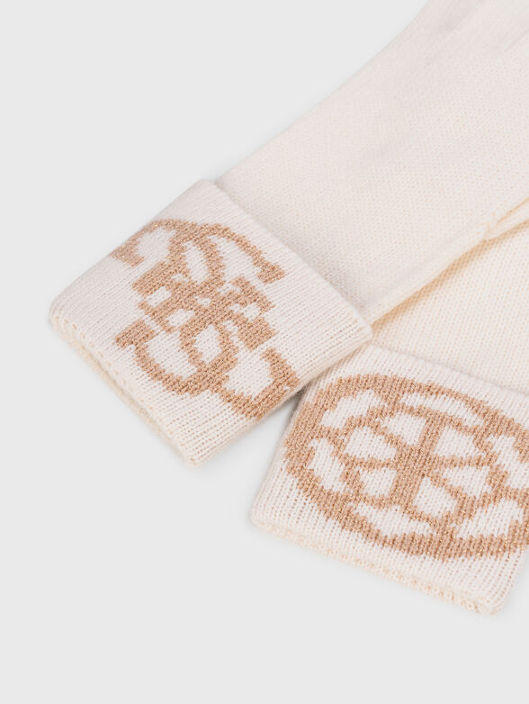 Gloves and reversible scarf set with lurex threads - 5