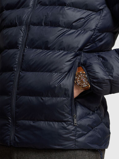 Navy blue jacket with a quilted effect - 4