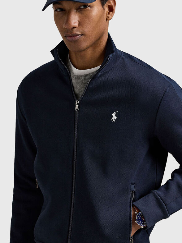 Navy blue sweatshirt with zip - 4
