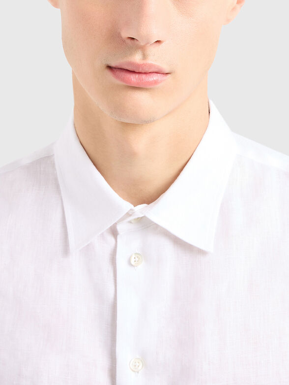 Linen shirt in blue - 4