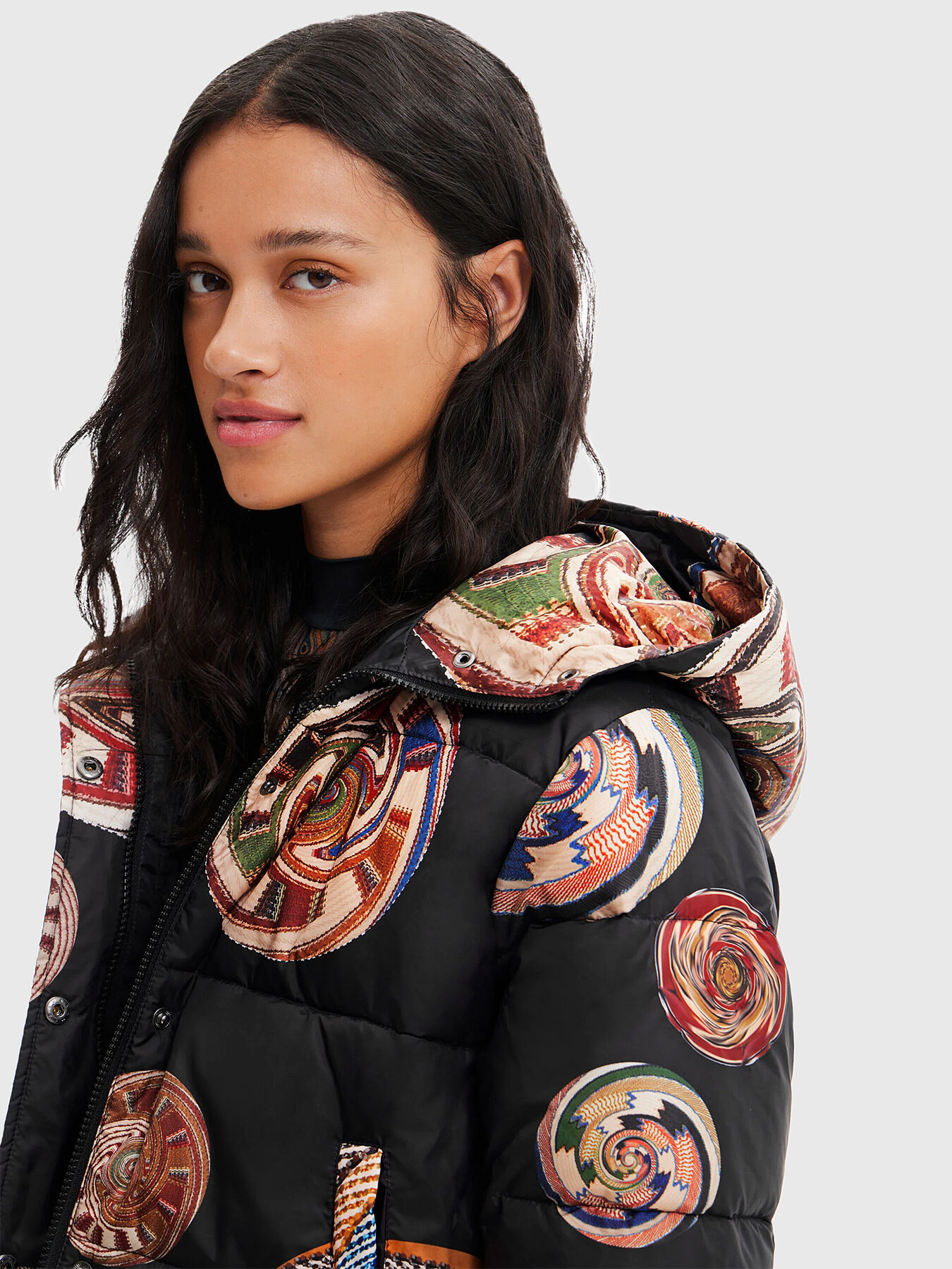 HEDDAL padded jacket with print brand DESIGUAL