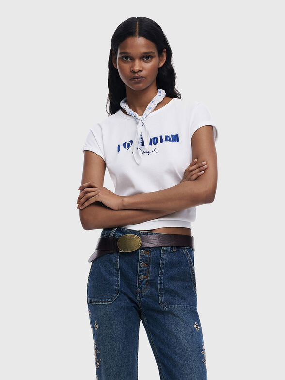 T-shirt with contrasting inscription - 1