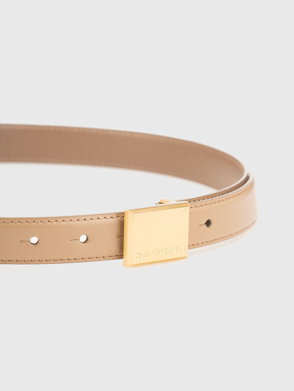 Leather belt with logo - 2