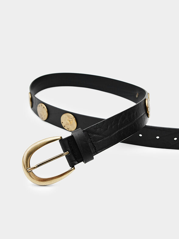 STUDS leather belt with metal details - 3