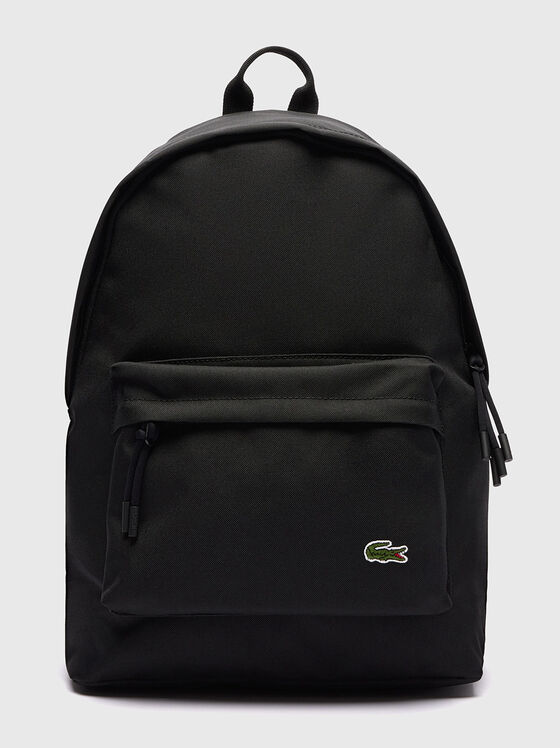Unisex black backpack with logo detail - 1