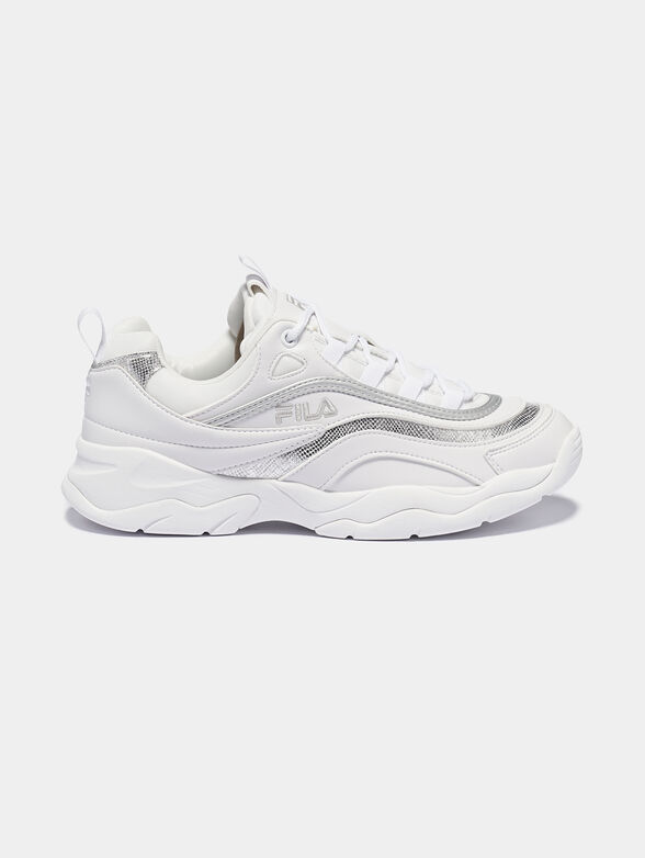 RAY F white sneakers with silver accents - 1